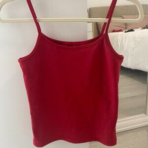 Red workout tank